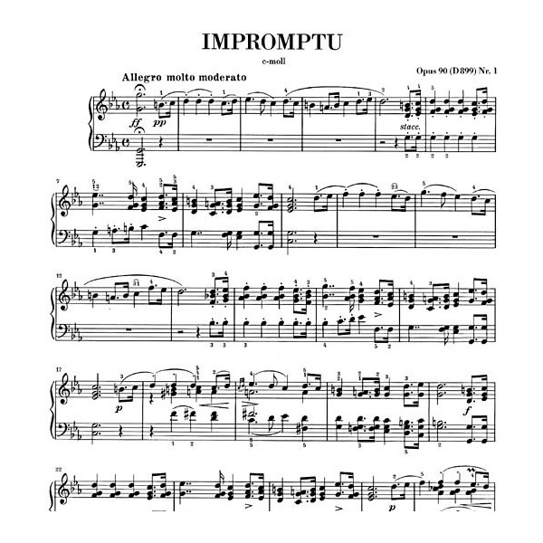 Schubert impromptu opus 90 partition