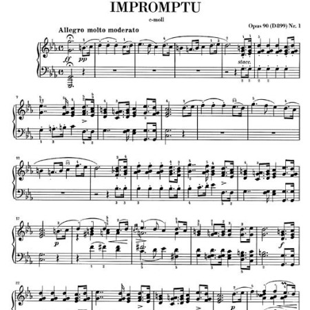 Schubert impromptu opus 90 partition
