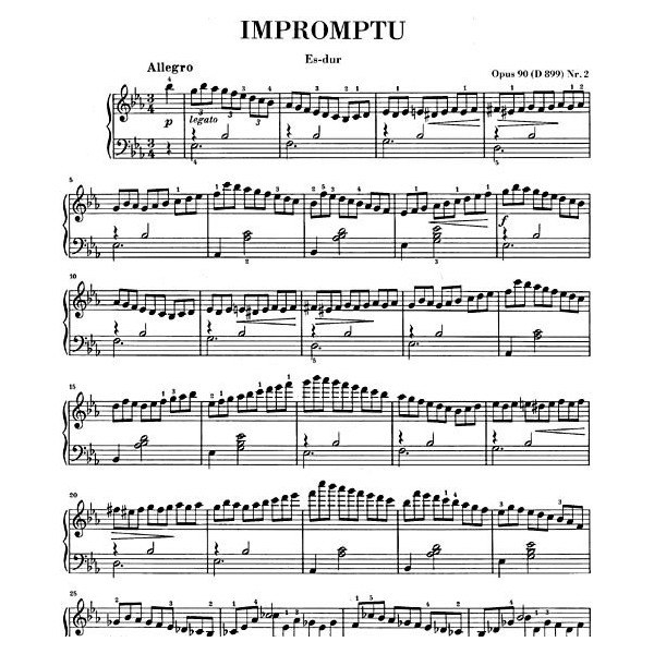 Schubert impromptu n°2 partition