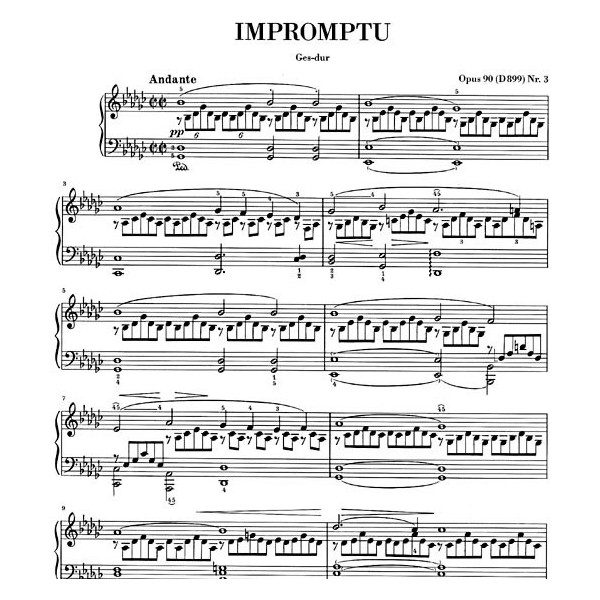 Schubert impromptu n°3 partition