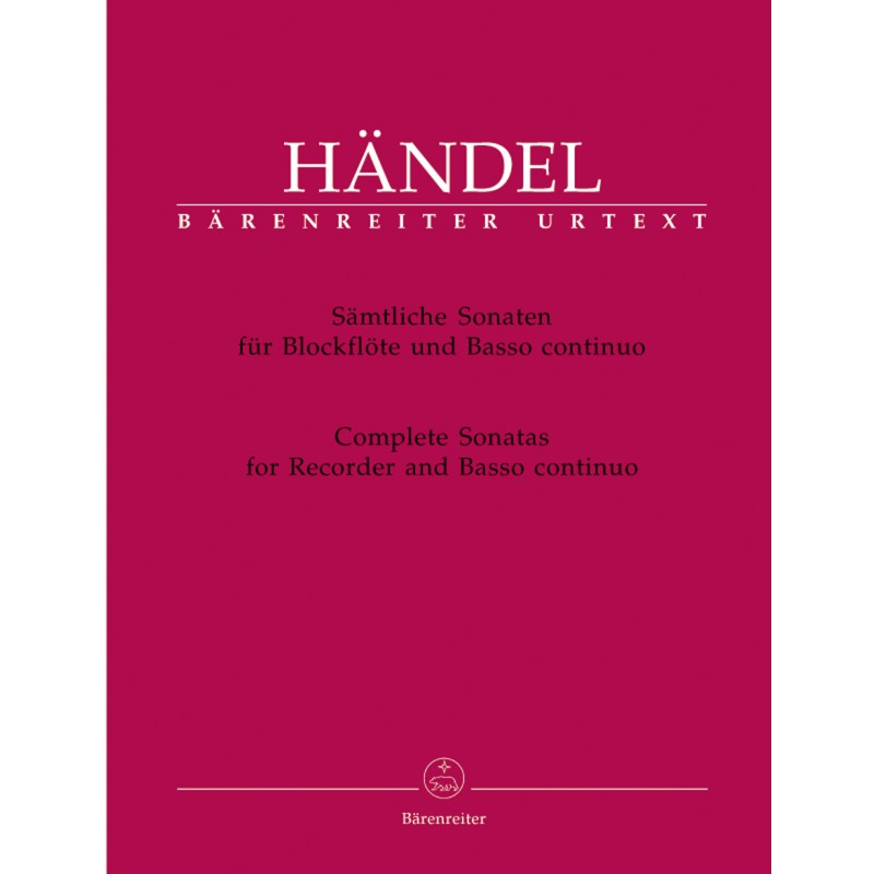 Haendel Sonates flute à bec partition Bärenreiter