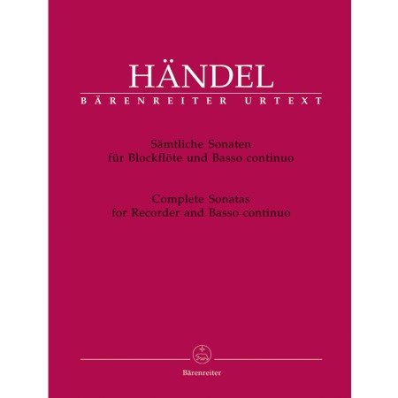 Haendel Sonates flute à bec partition Bärenreiter