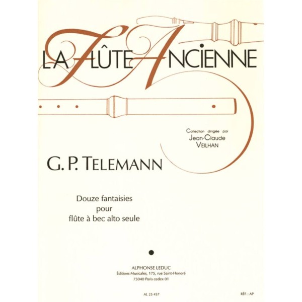 Telemann fantaisies partition flûte à bec