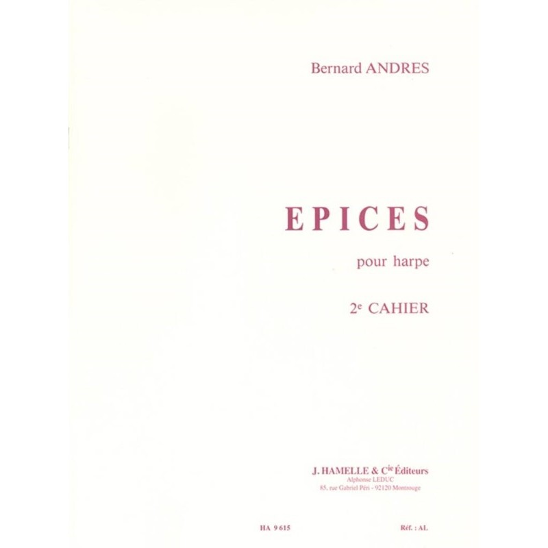bernard andres épices partition harpe bernard andres épices partition harpe