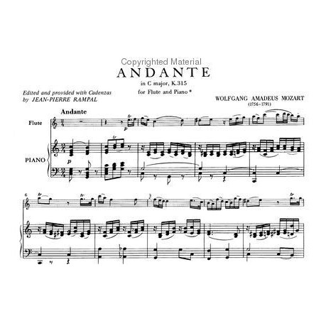 Mozart Andante et Rondo partition flûte