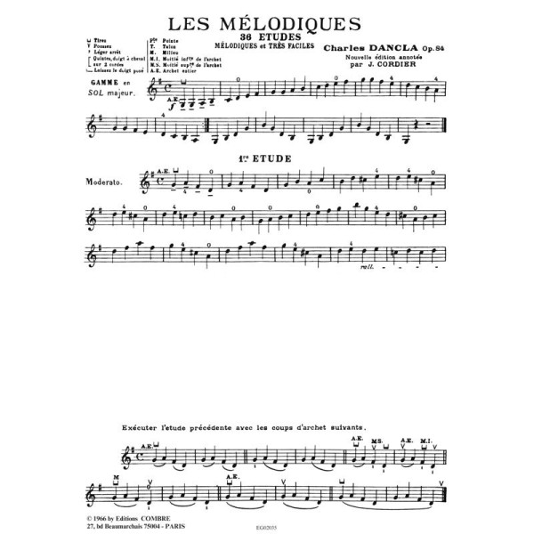 Dancla 36 études mélodiques partition