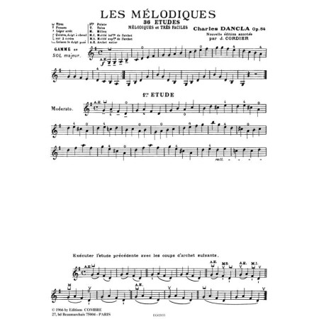 Dancla 36 études mélodiques partition