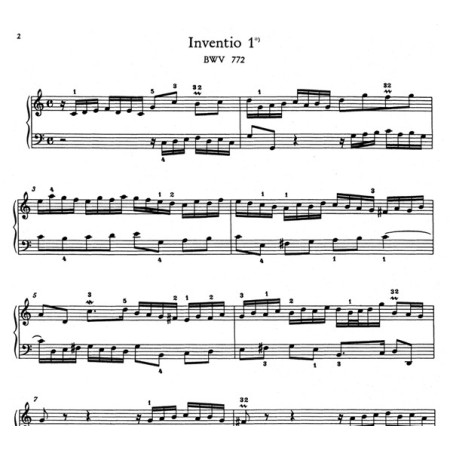 bach inventions à 2 et 3 voix partition