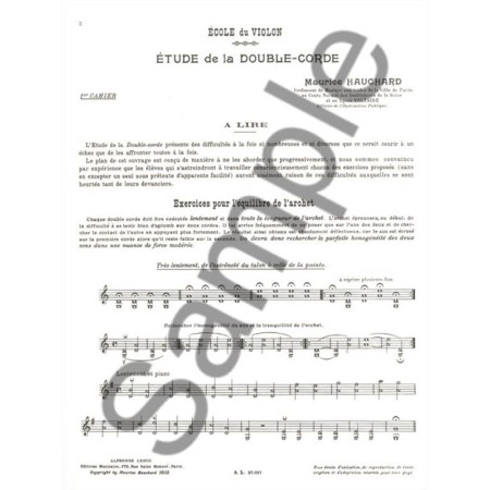 étude méthodique de la double corde
