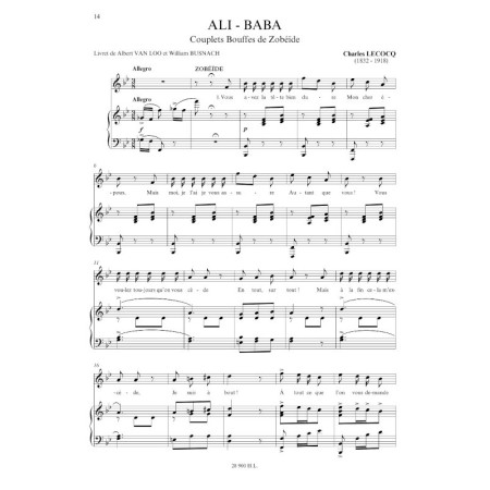 airs d'opéras comiques partition mezzo