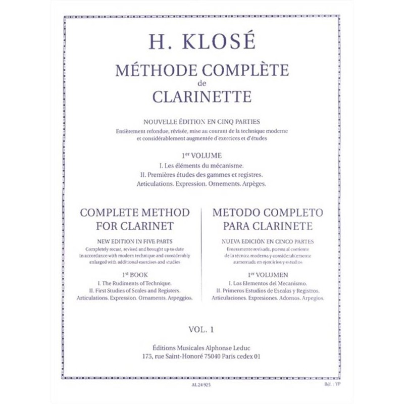 Klosé méthode complete de clarinette Klosé méthode complete de clarinette