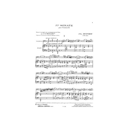 duport sonate violoncelle n°1 partition