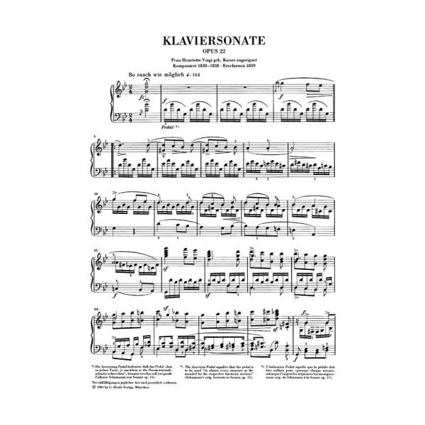 schumann sonate piano opus 22 partition