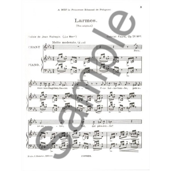 gabriel faure mélodies soprano partition