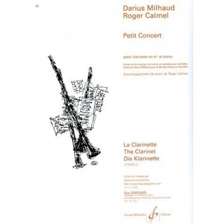 Darius Milhaud Petit concert partition clarinette