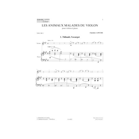 les animaux malades du violon partition