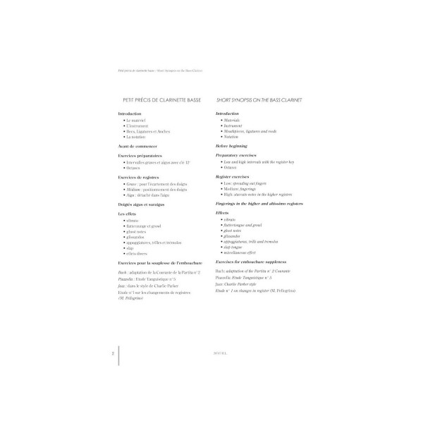 petit precis de clarinette basse partition