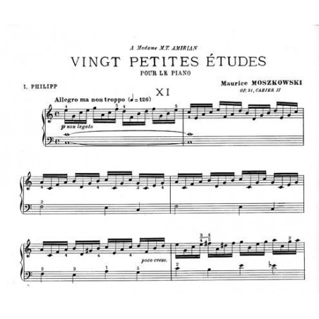 PETITES ETUDES (20) POUR PIANO OP91 CAHIER 2