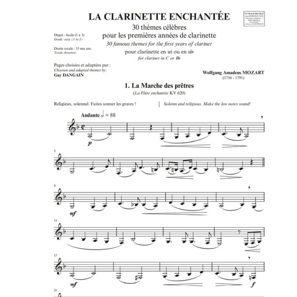 la clarinette enchantee partition clarinette