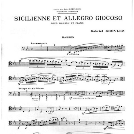 grovlez sicilienne et allegro partition