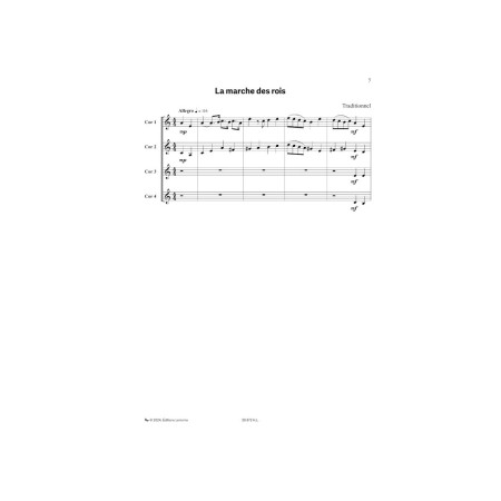Partition 7 quatuors classiques et traditionnels pour cors