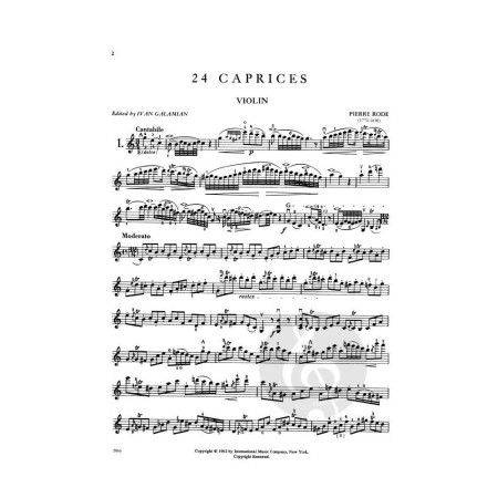 partition violon caprices de rode