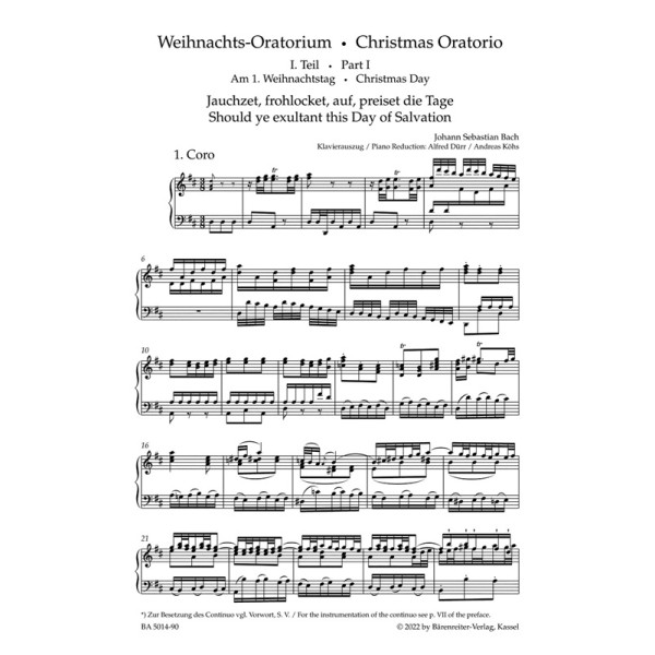 bach oratorio de noel partition
