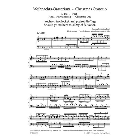 bach oratorio de noel partition