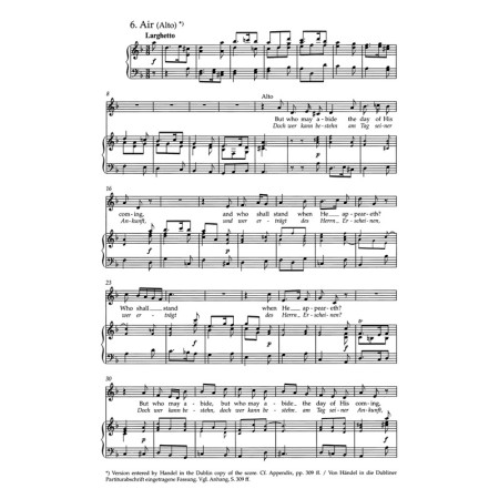 haendel le messie partition chant