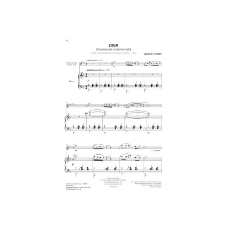 vladimir cosma partition clarinette