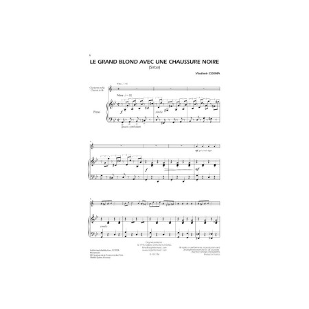 vladimir cosma partition clarinette