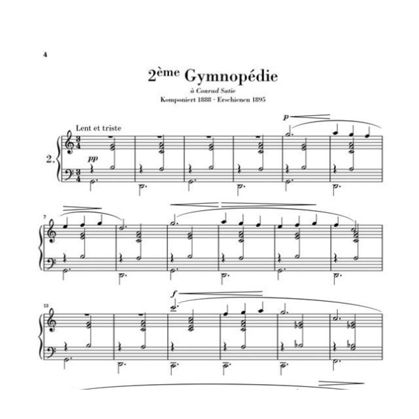 partition satie gymnopedies