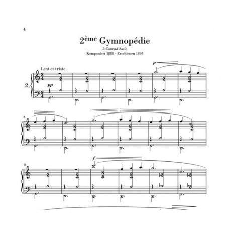 partition satie gymnopedies