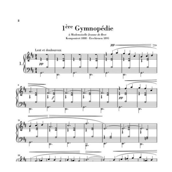 partition satie gymnopedies
