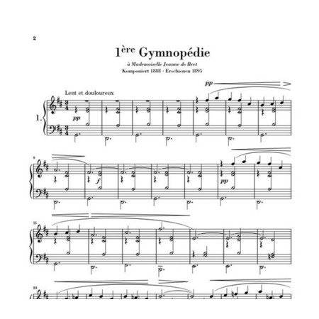 partition satie gymnopedies