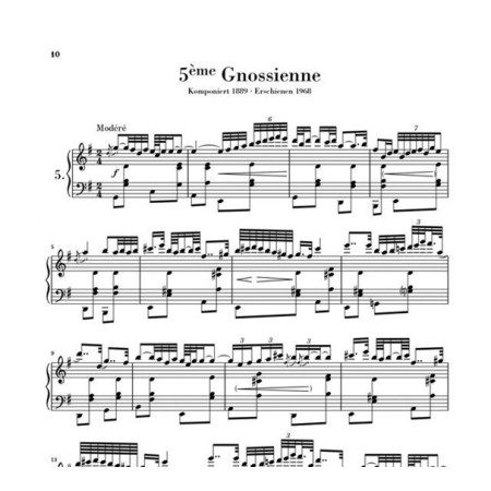 partition satie 6 gnossiennes