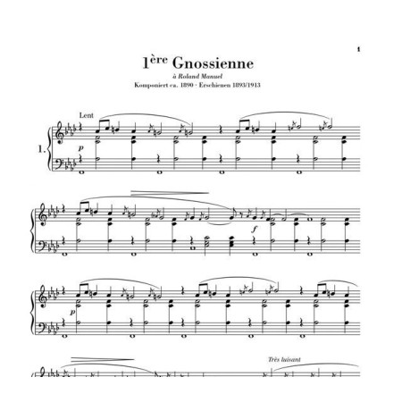 partition satie 6 gnossiennes