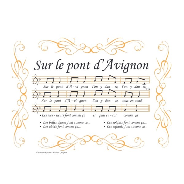 partition sur le pont d'avignon