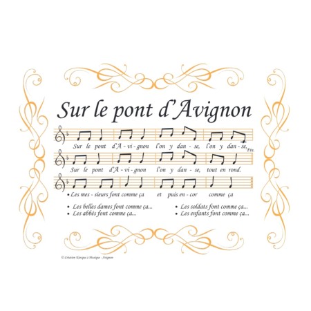 partition sur le pont d'avignon