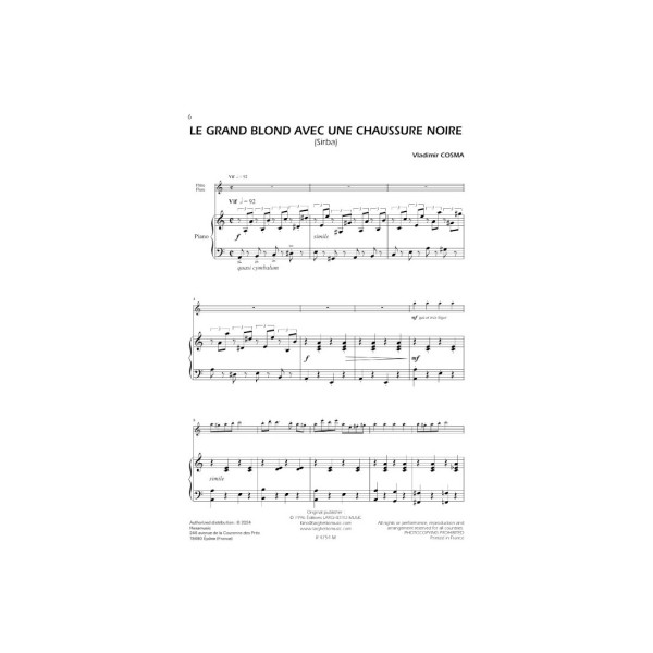 partition flute vladimir cosma