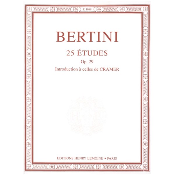 partition bertini 25 etudes opus 29