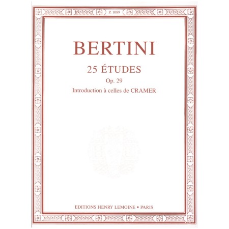 partition bertini 25 etudes opus 29