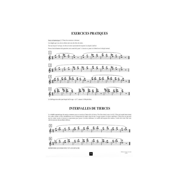 partition clarinette harmoniques et suraigu
