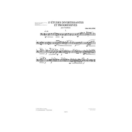 partition trombone 15 etudes divertissantes