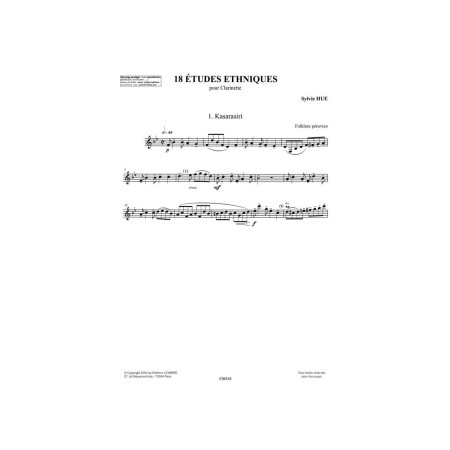 partition clarinette 18 etudes ethniques