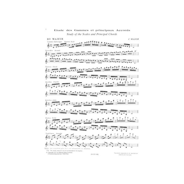 partition les gammes du clarinettiste