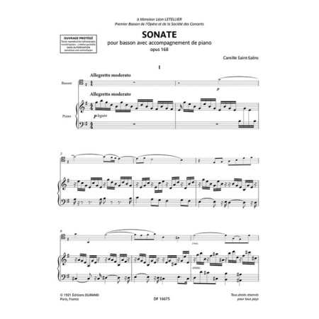 partition basson sonate saint saens