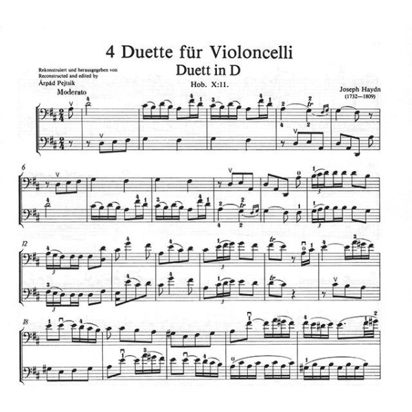 partition haydn 4 duette violoncelle