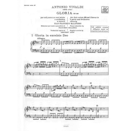 partition gloria de vivaldi