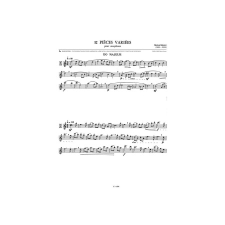 partition 32 pieces variees pour saxophone